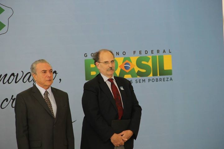 Vice-presidente Michel Temer e presidente da Finep, Glauco Arbix.